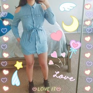 Forever 21 Chambray button down dress w/ belt